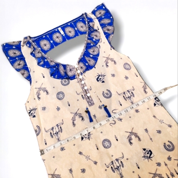 NWOT Vintage Spell Designs Coyote White Open Back Bohemian Mini Dress Medium - Picture 16 of 16